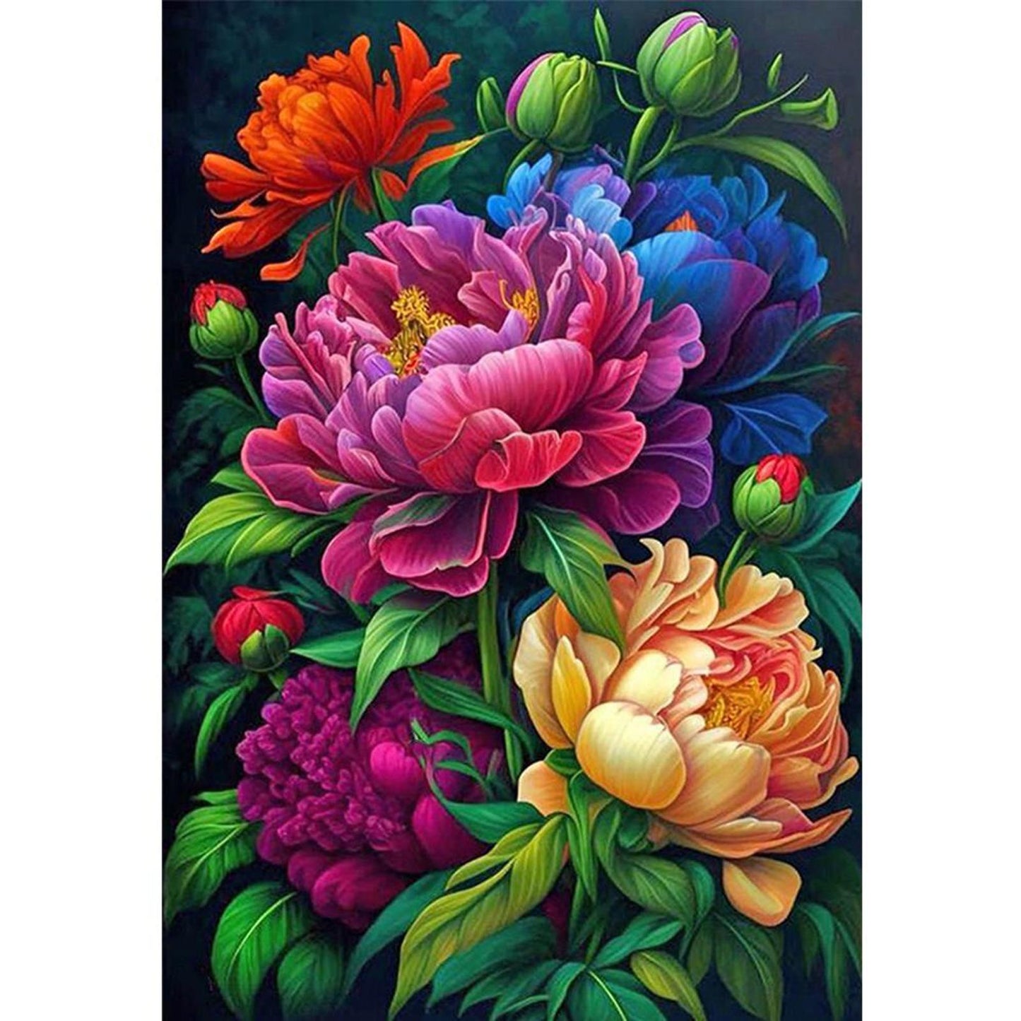 Peony - Full 11CT Counted Cross Stitch 40x60CM - Huacan