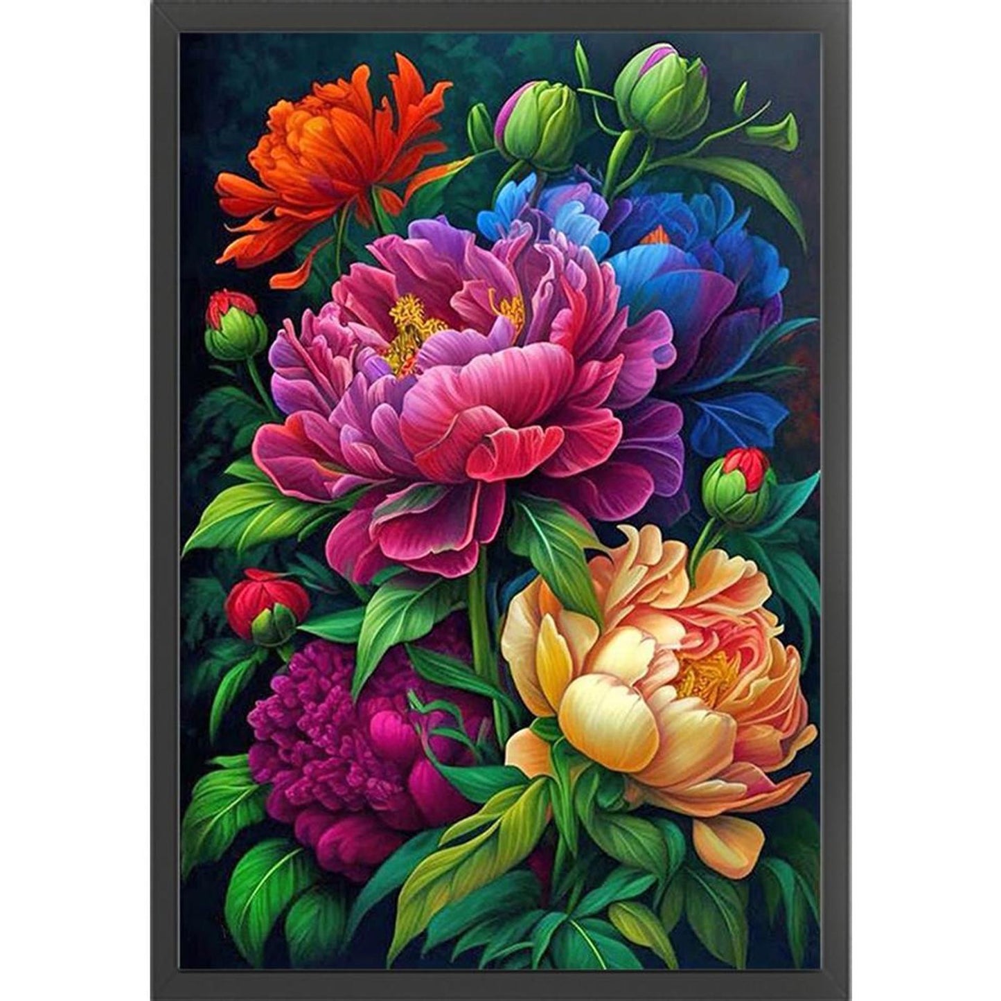 Peony - Full 11CT Counted Cross Stitch 40x60CM - Huacan