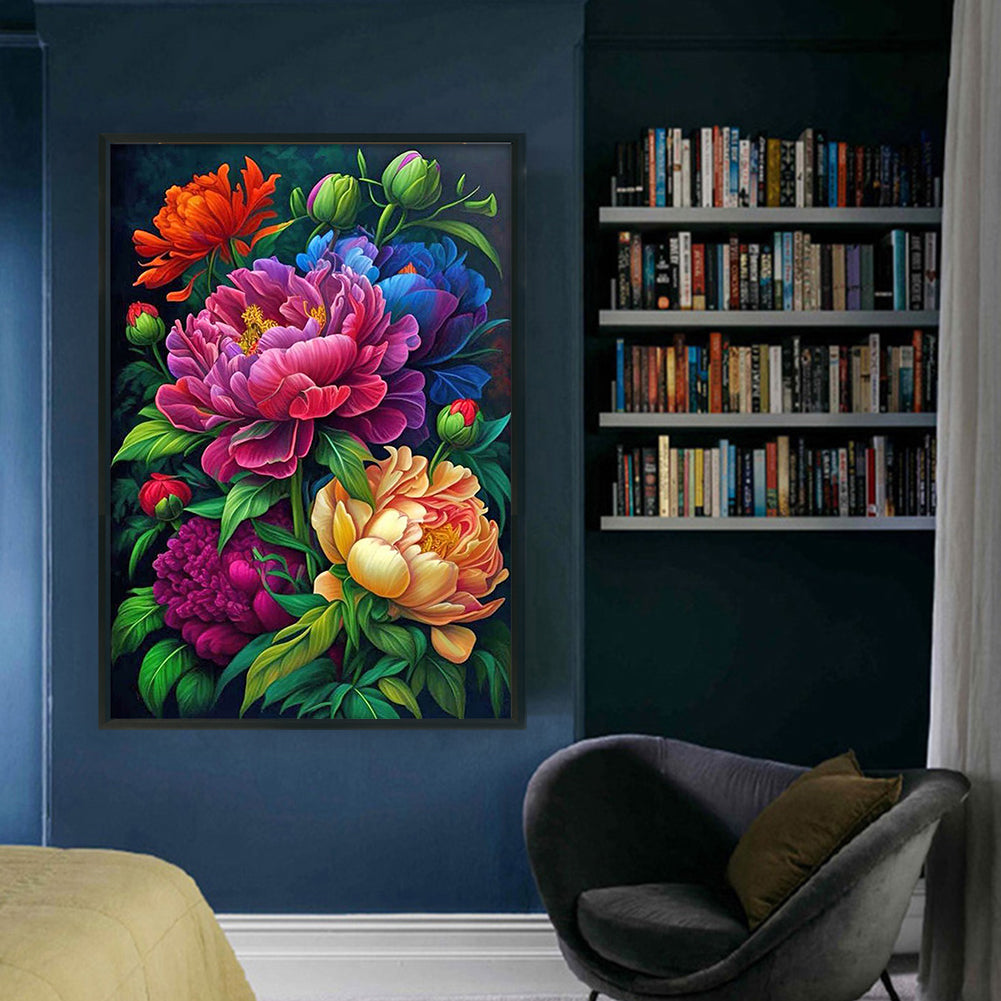 Peony - Full 11CT Counted Cross Stitch 40x60CM - Huacan