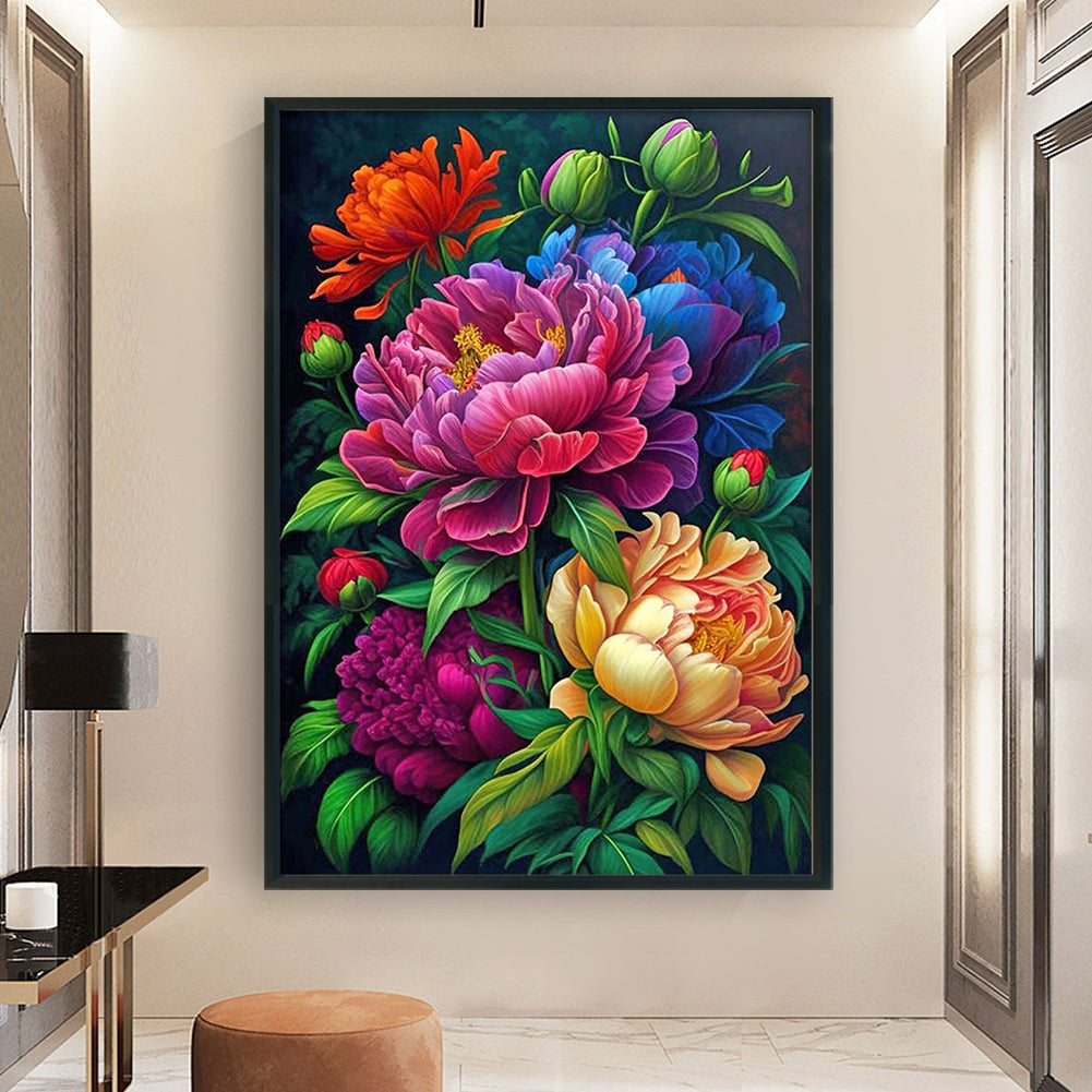 Peony - Full 11CT Counted Cross Stitch 40x60CM - Huacan