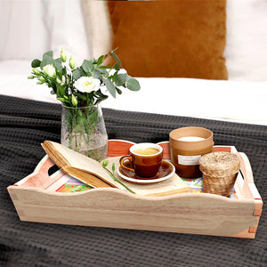 Christmas Diamond Painting Nesting Food Trays with Handle Coffee Table Tray (2)