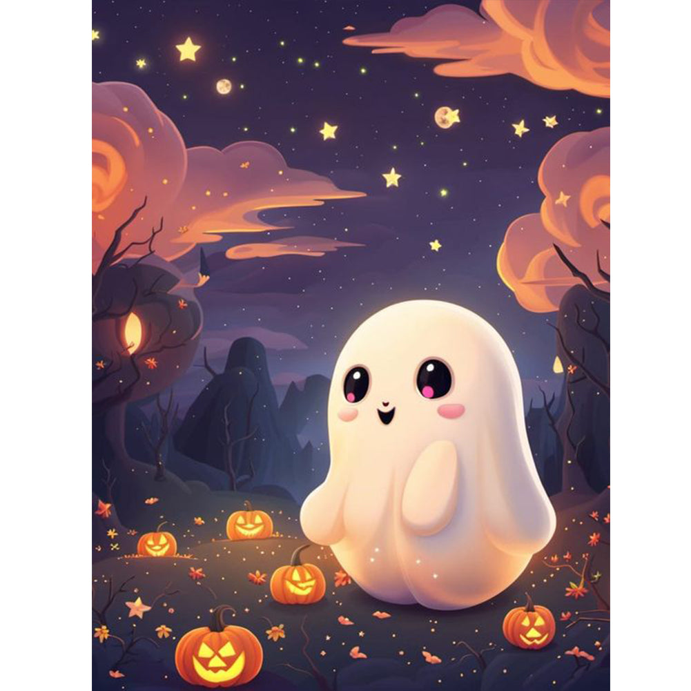 Cute Halloween Ghost 30*40CM(Canvas) Full Round Drill Diamond Painting