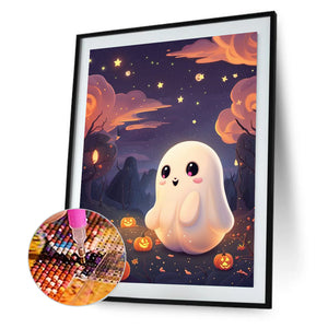 Cute Halloween Ghost 30*40CM(Canvas) Full Round Drill Diamond Painting