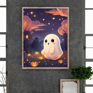 Cute Halloween Ghost 30*40CM(Canvas) Full Round Drill Diamond Painting
