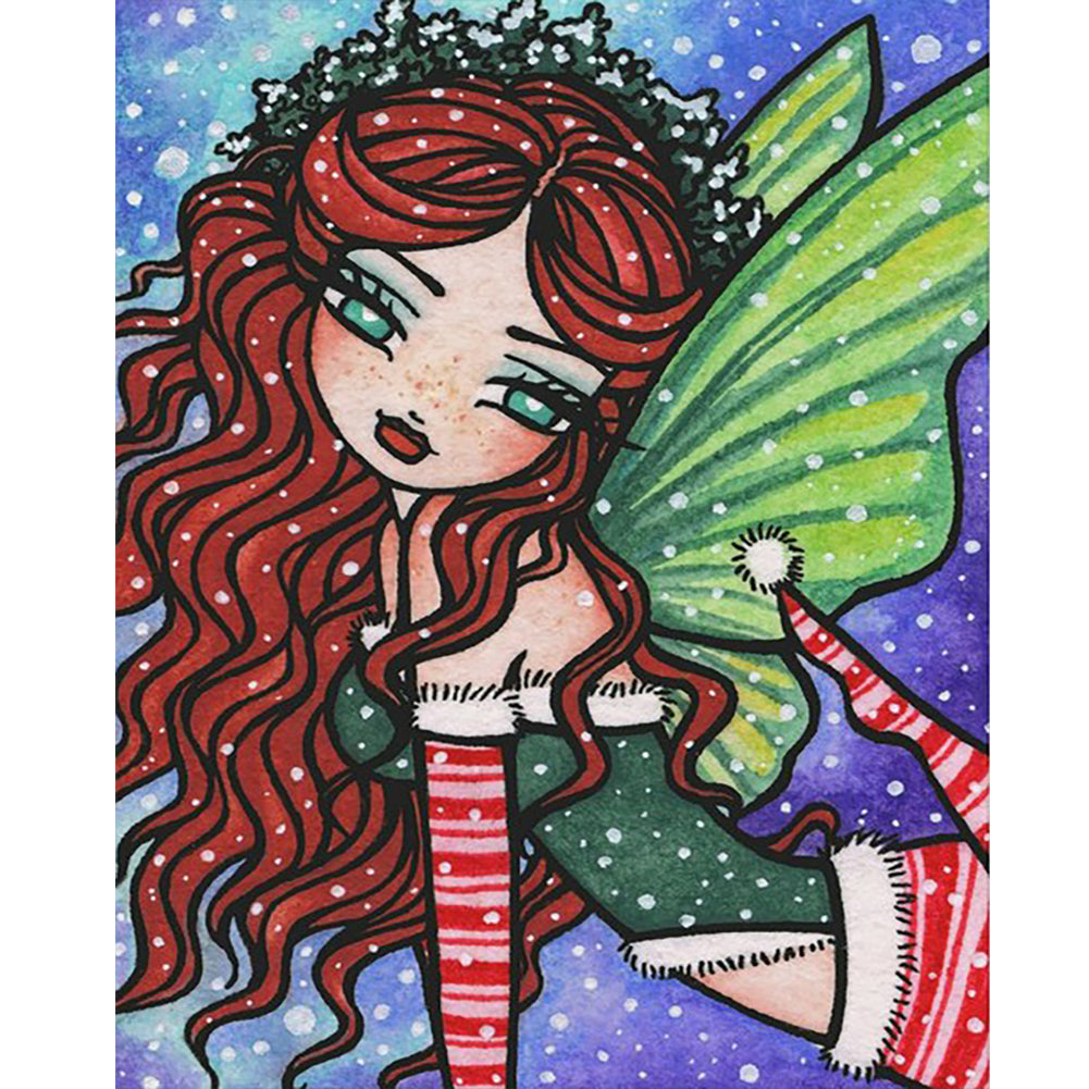Christmas Elf Girl 40*50CM(Canvas) Full Round Drill Diamond Painting