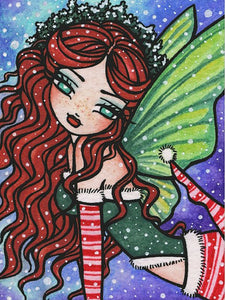 Christmas Elf Girl 40*50CM(Canvas) Full Round Drill Diamond Painting