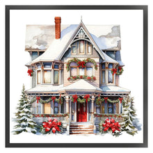 Load image into Gallery viewer, Huancan - Christmas Cottage - 50*50CM 11CT 3 Stamped Cross Stitch
