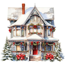 Load image into Gallery viewer, Huancan - Christmas Cottage - 50*50CM 11CT 3 Stamped Cross Stitch
