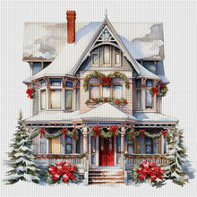 Load image into Gallery viewer, Huancan - Christmas Cottage - 50*50CM 11CT 3 Stamped Cross Stitch
