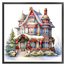 Load image into Gallery viewer, Huancan - Christmas Cottage - 50*50CM 11CT 3 Stamped Cross Stitch
