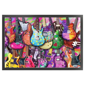 Yishu - Colorful Guitar - 60*40CM 11CT 3 Stamped Cross Stitch