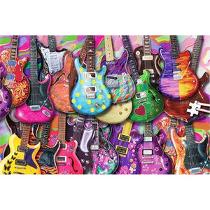Yishu - Colorful Guitar - 60*40CM 11CT 3 Stamped Cross Stitch