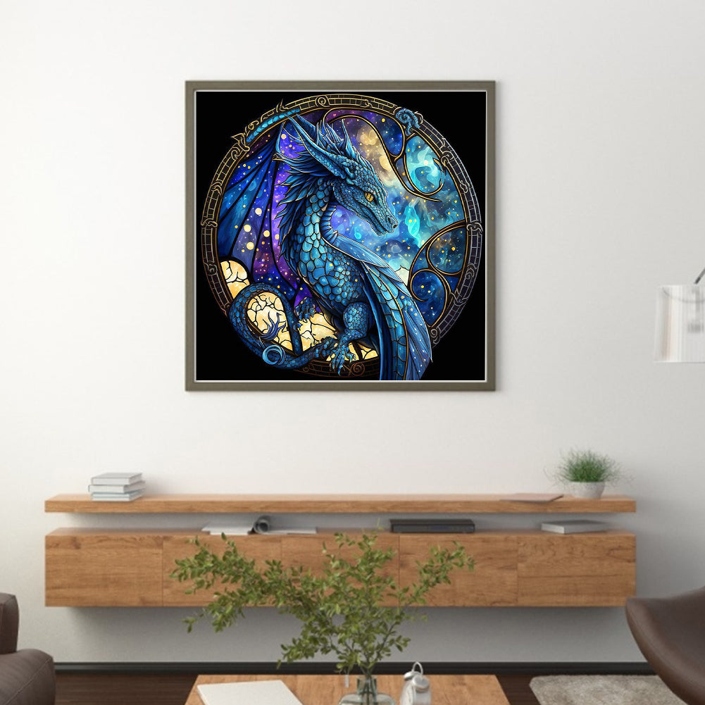 Glass Painting - Pterosaur - Full 11CT Counted Cross Stitch 40x40CM - Huacan