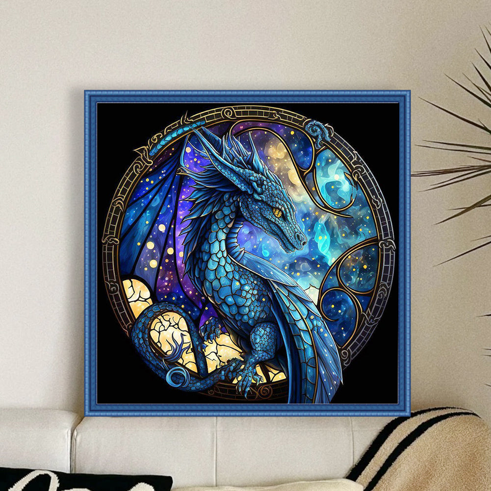 Glass Painting - Pterosaur - Full 11CT Counted Cross Stitch 40x40CM - Huacan