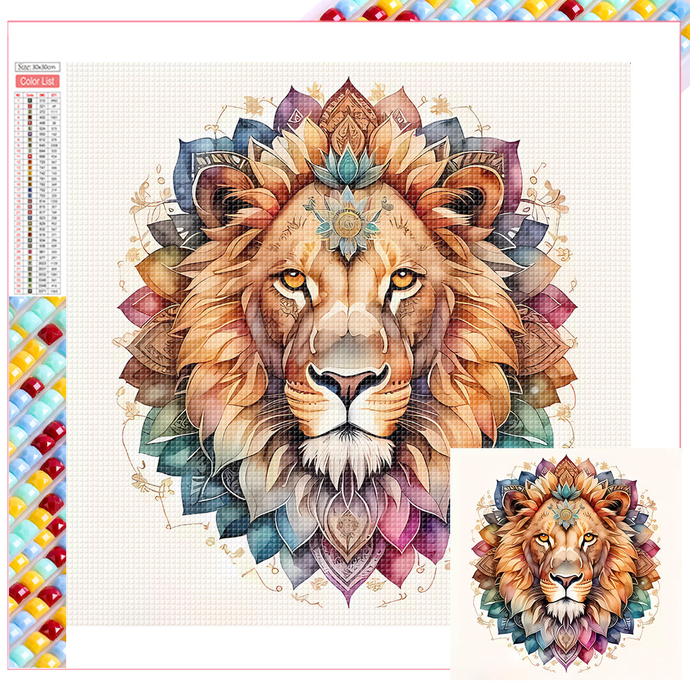 Lion 30*30CM(Picture) Full Square Drill Diamond Painting