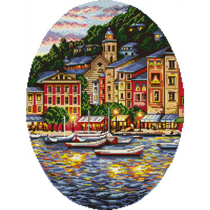 Joy Sunday - Seaside Town - 34*46CM 14CT 2 Stamped Cross Stitch