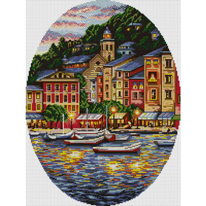 Joy Sunday - Seaside Town - 34*46CM 14CT 2 Stamped Cross Stitch