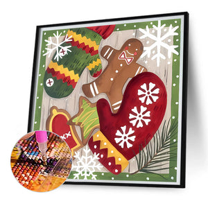 Christmas Gloves 30*30CM(Picture) Full Square Drill Diamond Painting