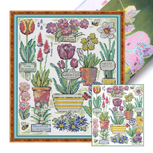 Load image into Gallery viewer, Joy Sunday - Flowers In The Botanical Garden - 33*38CM 14CT 2 Stamped Cross Stitch
