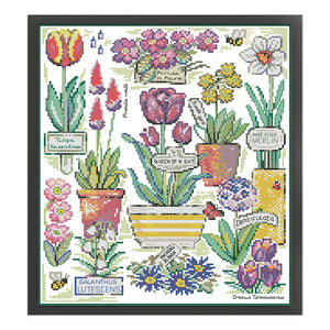 Joy Sunday - Flowers In The Botanical Garden - 33*38CM 14CT 2 Stamped Cross Stitch
