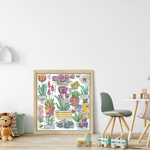 Joy Sunday - Flowers In The Botanical Garden - 33*38CM 14CT 2 Stamped Cross Stitch
