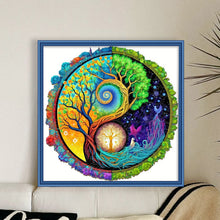 Load image into Gallery viewer, Yishu - Tai Chi Diagram - Tree Of Life - 40*40CM 11CT 3 Stamped Cross Stitch
