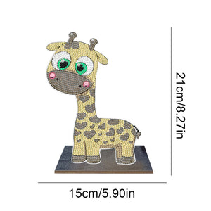Wooden Desktop Diamond Painting Ornament Diamond Table Decor (Baby Giraffe 4)