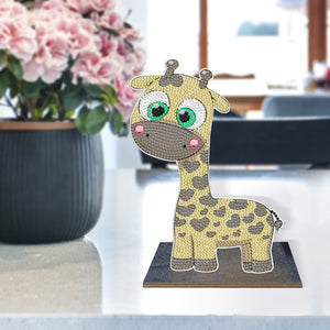 Wooden Desktop Diamond Painting Ornament Diamond Table Decor (Baby Giraffe 4)