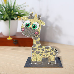 Wooden Desktop Diamond Painting Ornament Diamond Table Decor (Baby Giraffe 4)