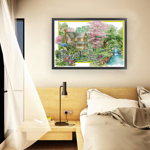 Joy Sunday - Flower Villa - 68*48CM 14CT 2 Stamped Cross Stitch