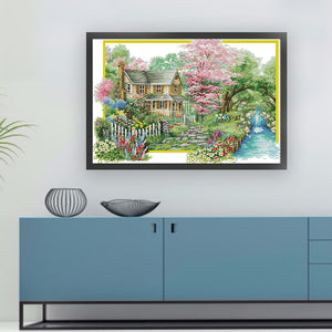 Joy Sunday - Flower Villa - 68*48CM 14CT 2 Stamped Cross Stitch