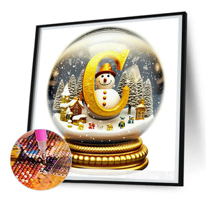 Christmas Crystal Ball C 30*30CM(Canvas) Full Round Drill Diamond Painting