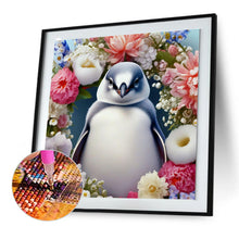 Load image into Gallery viewer, Penguin And Flowers 30*30CM(Canvas) Full Round Drill Diamond Painting
