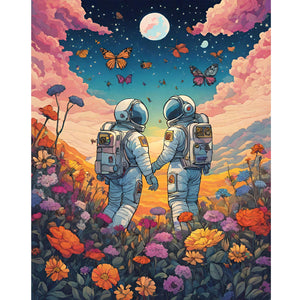 Wandering In The Garden 40*50CM(Canvas) Full Round Drill Diamond Painting