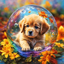 Load image into Gallery viewer, Puppy With Bubble Ball 30*30CM(Canvas) Full Round Drill Diamond Painting
