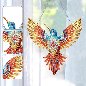 Acrylic Special Shape Diamond Painting Hanging Sign (Hummingbird 3)
