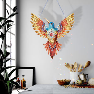 Acrylic Special Shape Diamond Painting Hanging Sign (Hummingbird 3)
