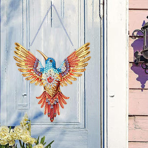 Acrylic Special Shape Diamond Painting Hanging Sign (Hummingbird 3)