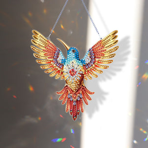 Acrylic Special Shape Diamond Painting Hanging Sign (Hummingbird 3)