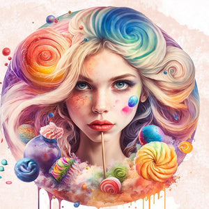 Candy Girl 40*40CM(Canvas) Full Round Drill Diamond Painting