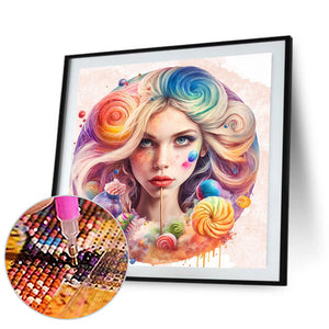 Candy Girl 40*40CM(Canvas) Full Round Drill Diamond Painting