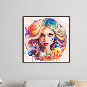 Candy Girl 40*40CM(Canvas) Full Round Drill Diamond Painting