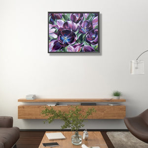 Purple Tulips 50*40CM(Picture) Full Round Drill Diamond Painting