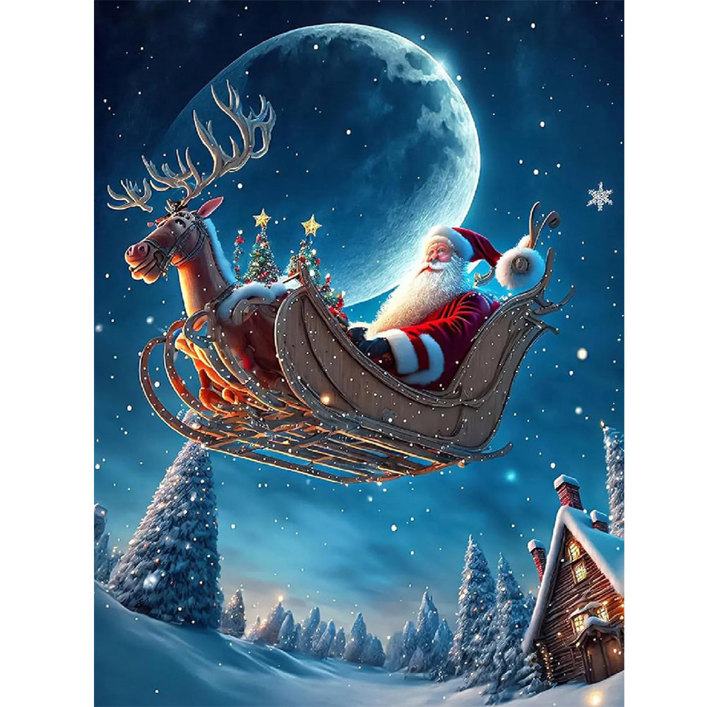 Christmas Santa Claus 30*40CM(Canvas) Full Round Drill Diamond Painting