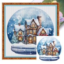 Load image into Gallery viewer, Yishu - Christmas Igloo Crystal Ball - 50*50CM 11CT 3 Stamped Cross Stitch
