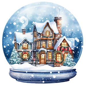 Yishu - Christmas Igloo Crystal Ball - 50*50CM 11CT 3 Stamped Cross Stitch