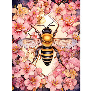 Queen Bee In The Flower Field 30*40CM(Canvas) Full Round Drill Diamond Painting