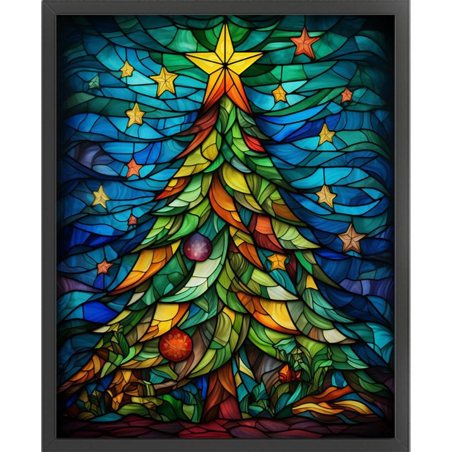 Christmas Tree - Full 14CT Stamped Cross Stitch 40x50CM - Huacan