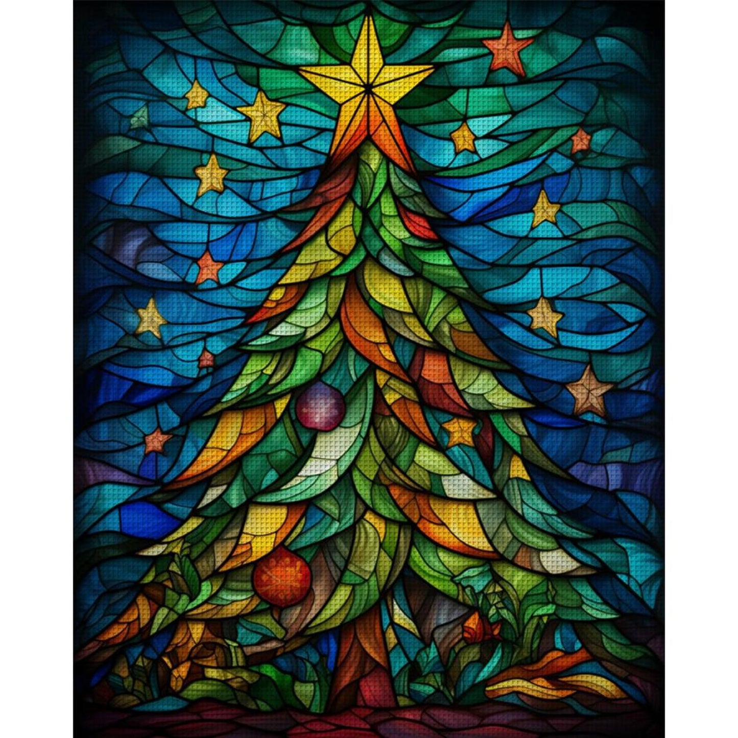 Christmas Tree - Full 14CT Stamped Cross Stitch 40x50CM - Huacan