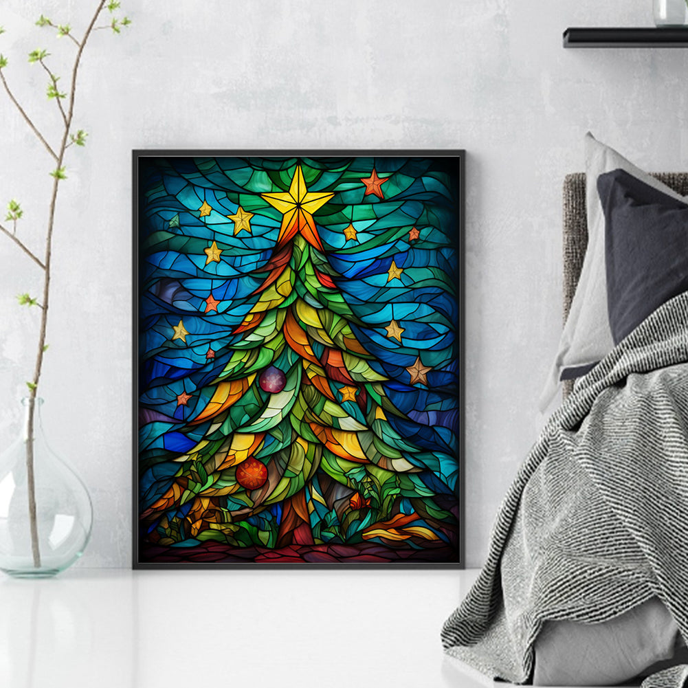 Christmas Tree - Full 14CT Stamped Cross Stitch 40x50CM - Huacan